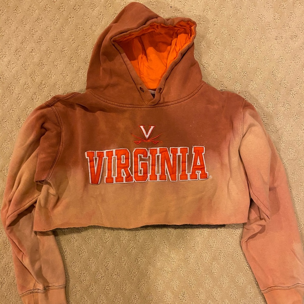 UVA Cropped Tie-dye Hoodie